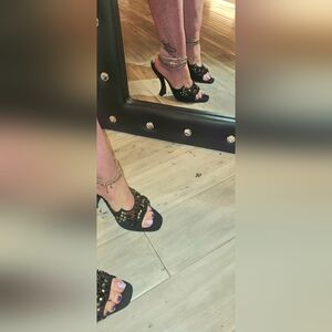 Prada gem embellished heel slides